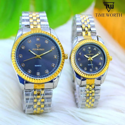 Stylish Unisex Analogue Couple Watches - 2 Pcs in Leather (003)