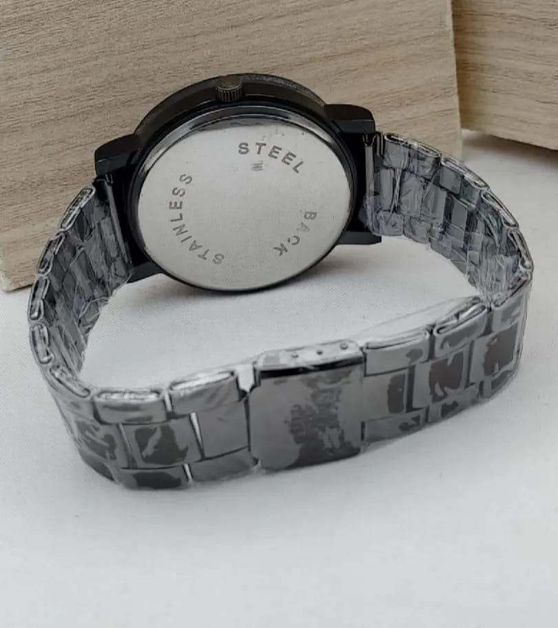 Men’s Stainless Steel Formal Analogue Watch – Premium Chain Strap & Classic Round Dial