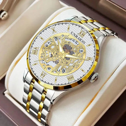 Stainless Steel Two Tone Imported Unraion Branded Watch With Free Box