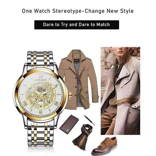 Stainless Steel Two Tone Imported Unraion Branded Watch With Free Box