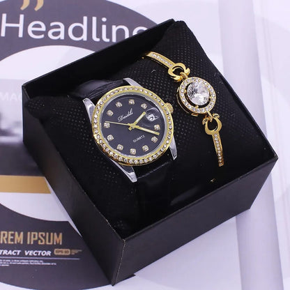 Luxury Couple Watch Set – Quartz Waterproof Men’s & Women’s Watches