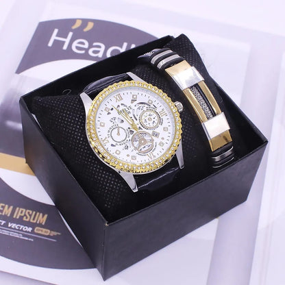 Luxury Couple Watch Set – Quartz Waterproof Men’s & Women’s Watches
