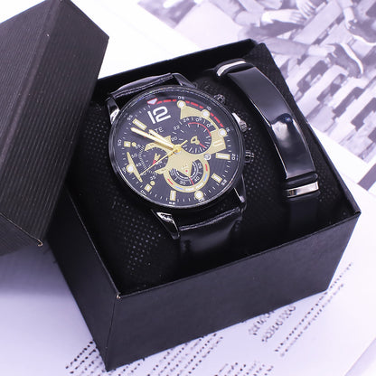 Men’s Wristwatch & Bracelet Set – New Style Fashion Business Gift Watch