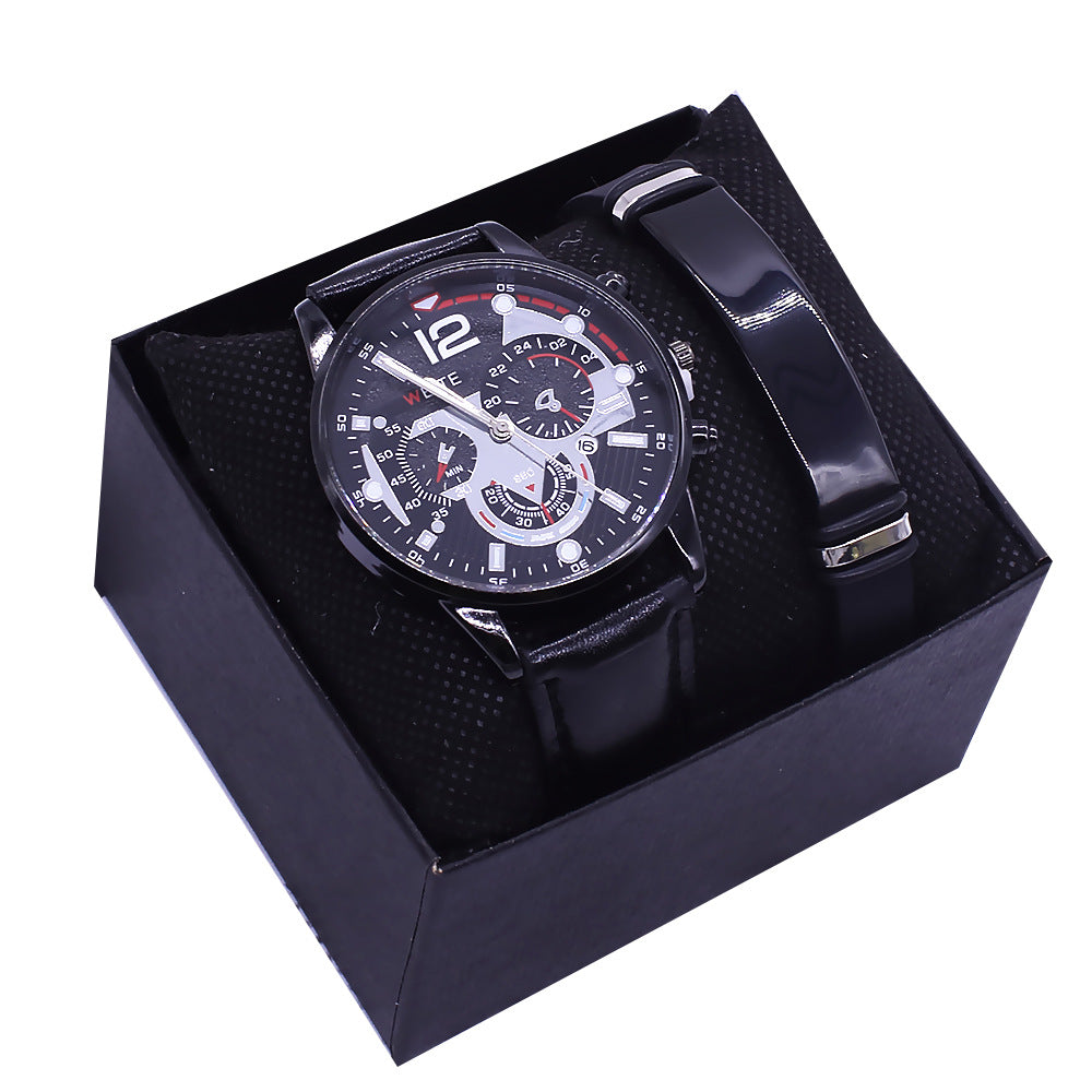 Men’s Wristwatch & Bracelet Set – New Style Fashion Business Gift Watch