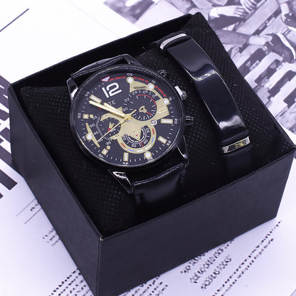 Men’s Wristwatch & Bracelet Set – New Style Fashion Business Gift Watch