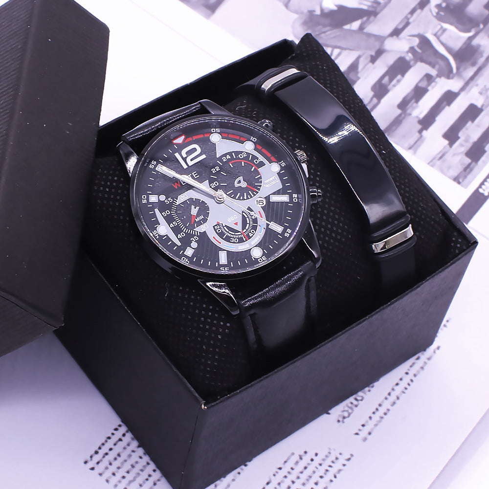 Men’s Wristwatch & Bracelet Set – New Style Fashion Business Gift Watch