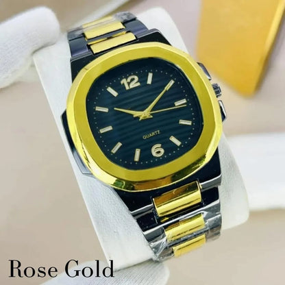 Men's Square Analogue Watch with Chain Strap - 1 Pc, Stylish and Durable Timepiece